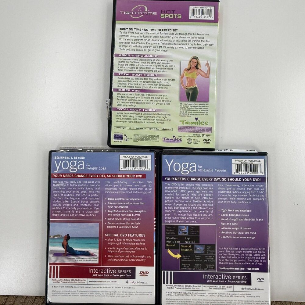 Yoga & Fitness DVD Lot Tamilee Webb + Weight Loss + Inflexible People - Picture 2 of 6